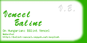 vencel balint business card