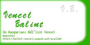 vencel balint business card